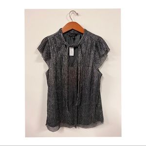 Banana Republic Metallic Tie Blouse Size M